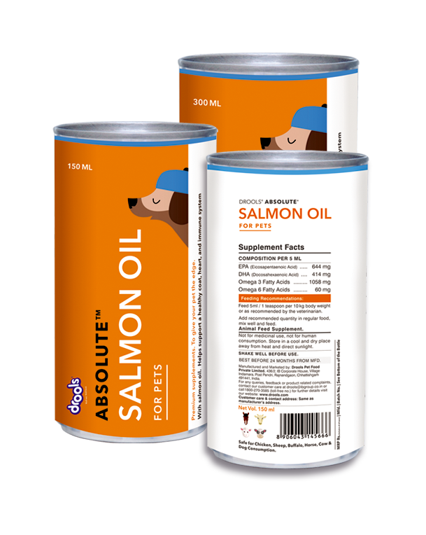 Drools Absolute Salmon Oil For Pets 150 ml (Dog)